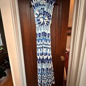 Eliza J Blue Tie-Dye Maxi Dress